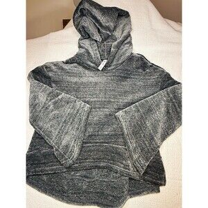 Gilligan & O'Malley Women's Hooded Pajama Top Gray Solid Long Sleeve XS